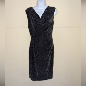 Vince Camuto Glittery Black and Silver Cocktail Dress